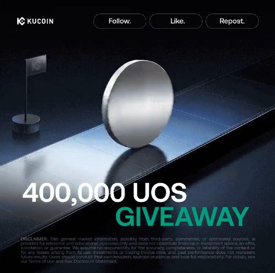 KuCoin X UOS
Win A Share of 400,000 UOS For 50 Winners 🎁
➡️Link: https://gleam.io/orsEE/kucoin-x-uos-campaign-announcment-giveaway
➖ Completed All Task
➖ Submit Kucoin UID
➖ Done