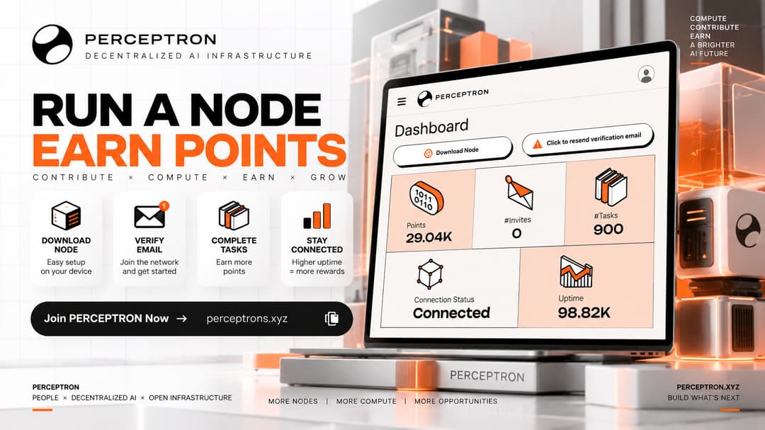 ๐ Perceptron is an AI x DePIN project building a decentralized data network for AI.
๐ง 800K+ reported contributors/nodes
๐ฅ 300K+ reported daily active users
๐ฐ $6.5M strategic funding announced
โก Easy to join: Register โ connect wallet/X โ complete tasks โ track points & rewards.
๐ https://backend.perceptrons.xyz/register?invite_code=81367993-3d7e-4b19-89fa-0ceba1e330ae
โ ๏ธ Early-stage project. No reward guarantee. DYOR.