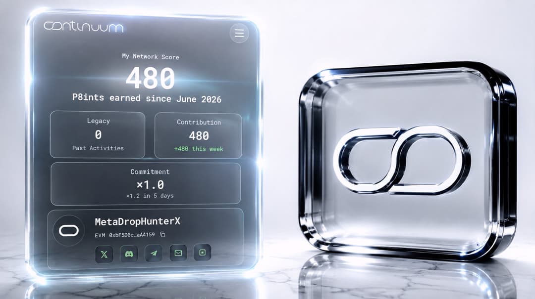 ๐ Airdrop: c8ntinuum ($CTM)
๐ Reward: Farm Points p8ints (Network Score)
๐ฆ Distribution Date: TBA
===========================
๐ค Airdrop Link: https://app.c8ntinuum.com?ref=RMC3DDP1