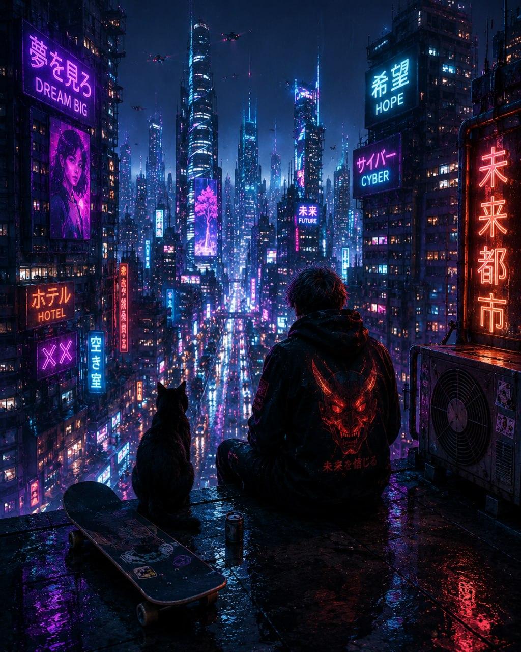Somewhere between the neon lights and the silence. ๐๐ค