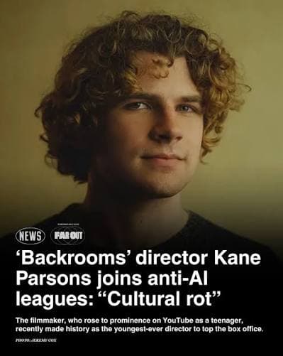 This clown is Anti AI his backroom movie is 0/10 AI is the future use AI or be left behind