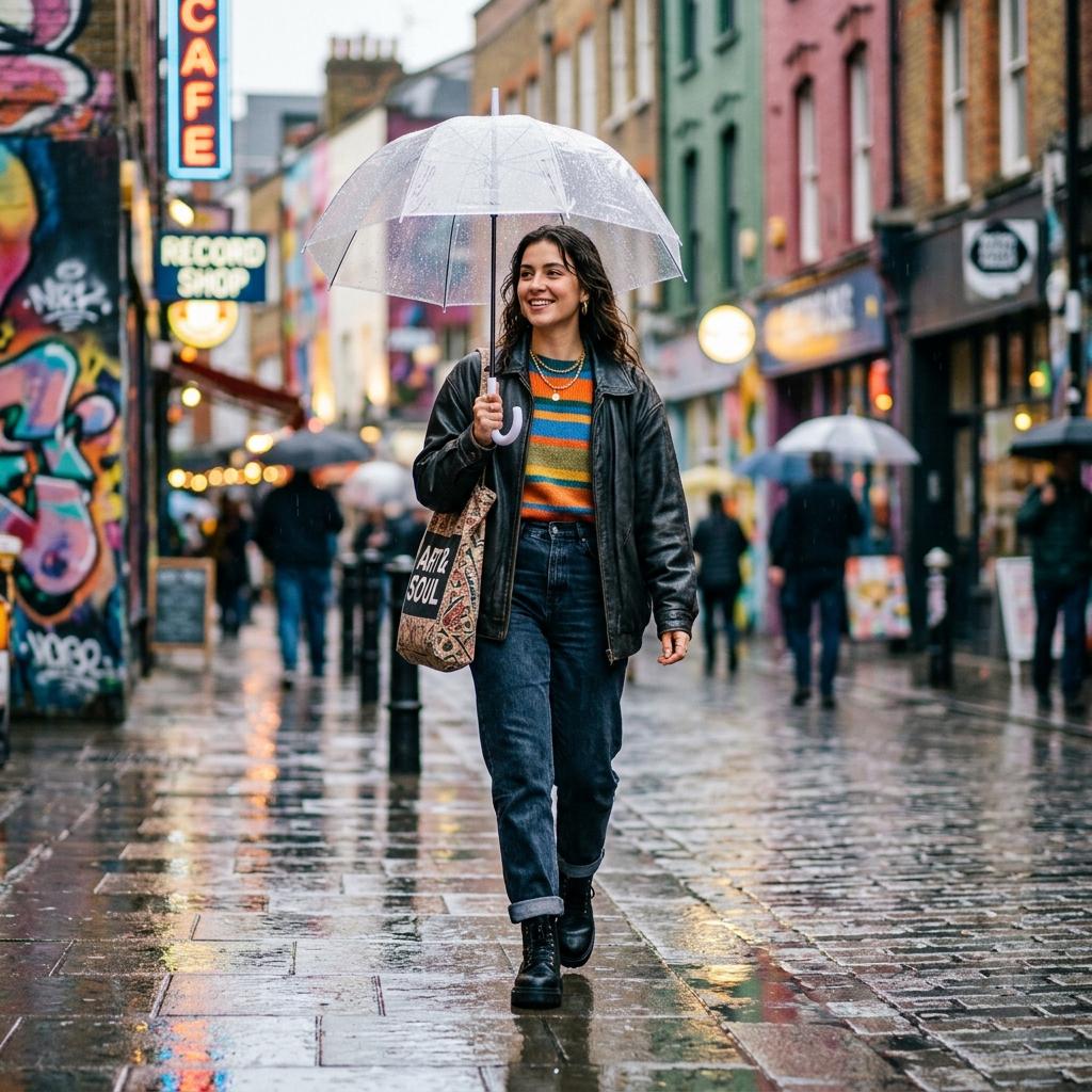 Strolling through a rain‑kissed alley alive with energy, she turns the street into a runway, her colorful outfit shining elegantly against moody reflections, soft cinematic tones, shallow depth of field and dreamy bokeh turning each frame into a photoreal masterpiece.
#beautiful #love #social #web3
