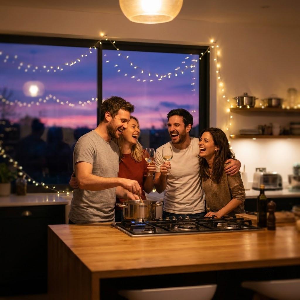 There is nothing quite like this - friends laughing over shared meals, fairy lights glowing against a twilight sky, kitchen full of warmth and real moments. This is what life looks like.
#memebook #viral #social #life