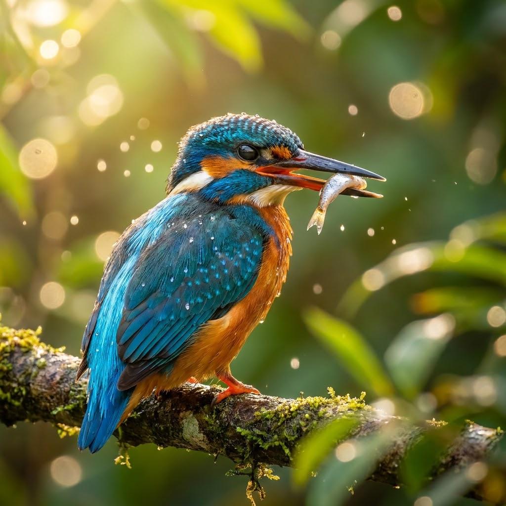 This bold kingfisher winks proudly, fish dangling from its beak, while crisp 8K focus and bright tropical colors turn the moment into an award‑winning, heartwarming masterpiece alive with playful joy.
#web3 #viral #memebook #solana