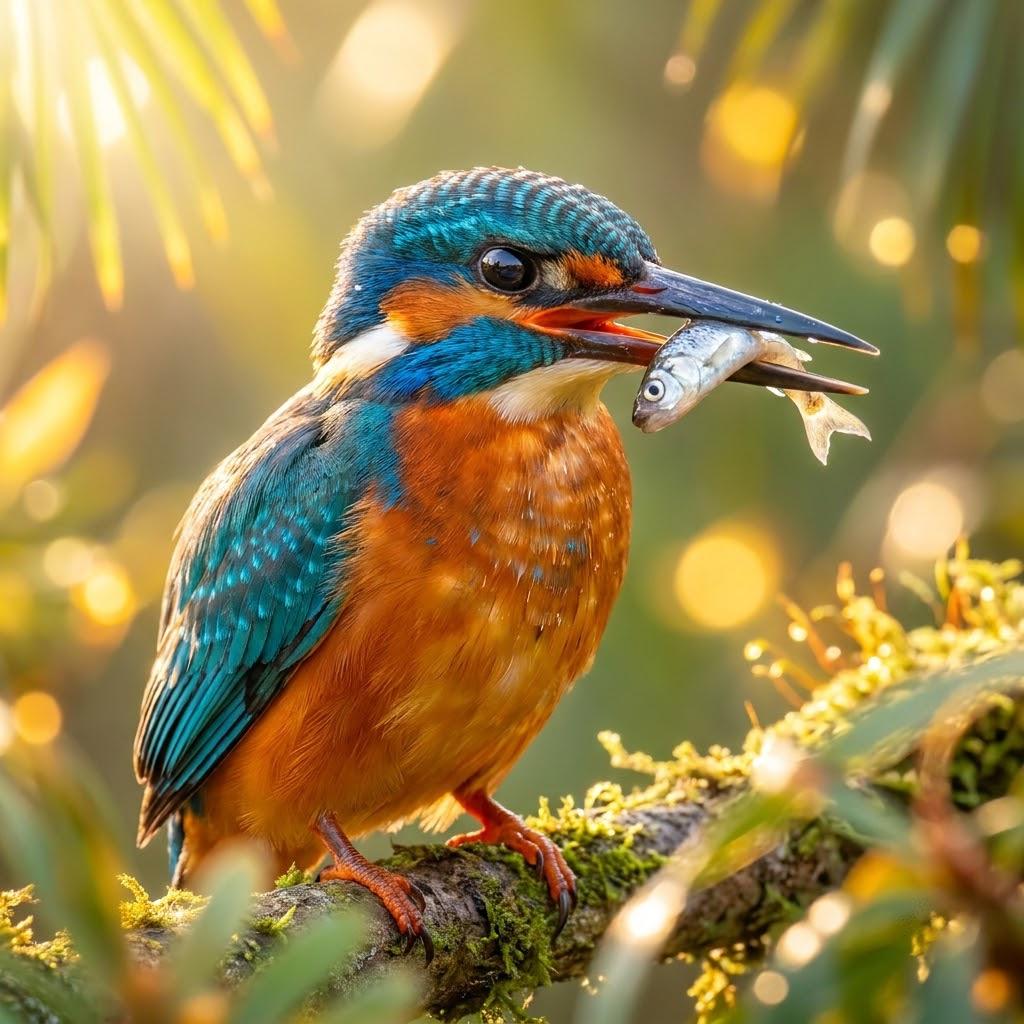Watch this brilliant kingfisher wink proudly while clutching its prize! This stunning close-up captures every feather detail in gorgeous tropical light, proving nature's most playful hunters know exactly how to celebrate their victories.
#cute #aesthetic #social #memebook