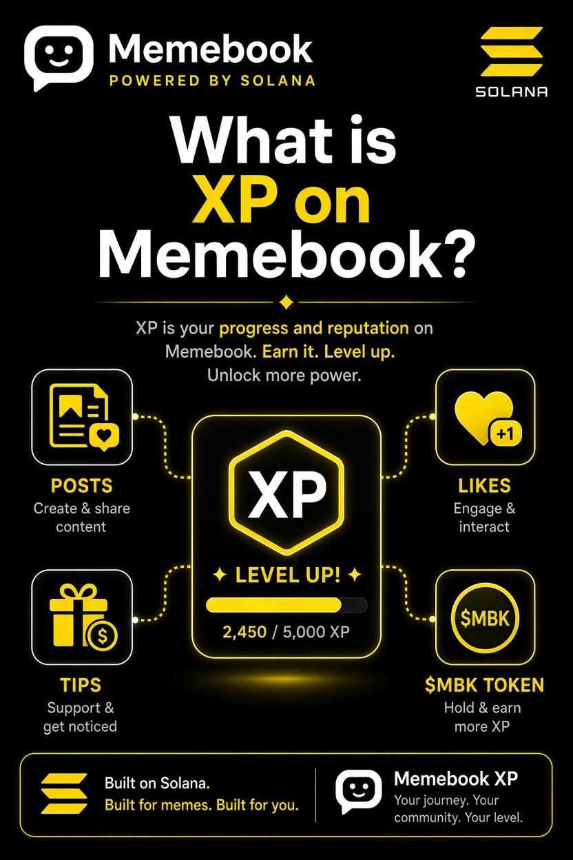 What is XP on Memebook?
Every post, like, comment, and tip gives you XP.
XP ranks you on the leaderboard and converts to $MBK at TGE.
More activity = more XP = stronger position when the token launches.
Are you grinding XP daily? Comment your current level.