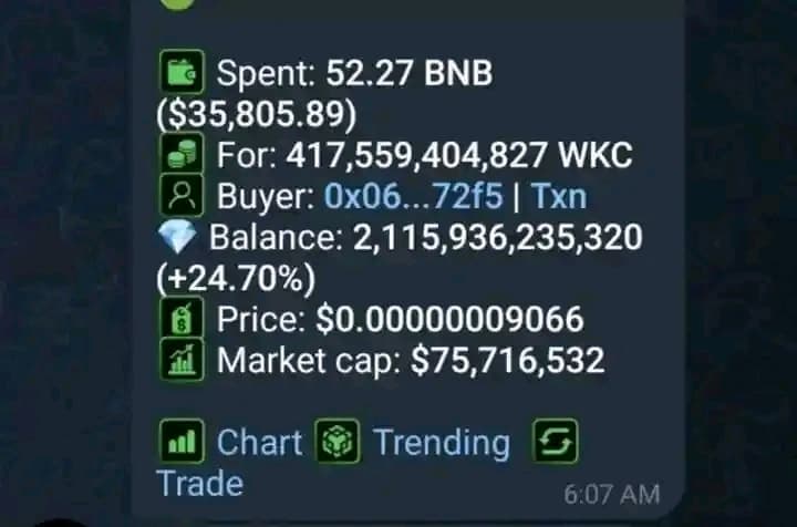 One $WKC believer bought  417B pieces of $WKC Worth $35k. In 2022 the same quantity worths only $50 now....

Crypto will surprise you in many ways 🙄🙄🙄