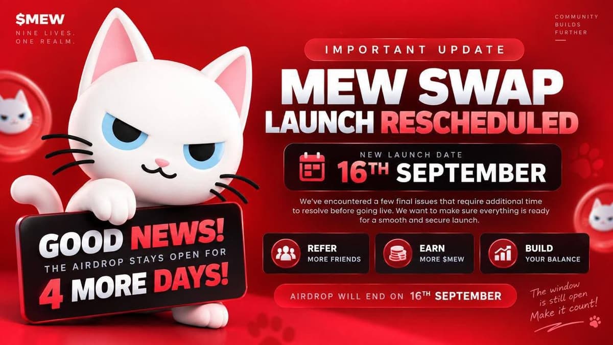 ๐ Instant MEW Airdrop
๐ Reward $MEW For All Users
โ Start Bot
https://t.me/MewAirdropRoBot?start=7369430781
โ Complete Easy Task
โ Invite / uyul 3 teman
โ Withdraw (Min. 225,000 $MEW)
โ Done
CA (BSC)
0x0d064a5F5d3FBA0dc751c478E98ec1d7407aC0d8