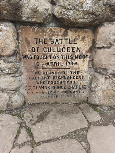 battle of Culloden  between the English and Scottish also for the outlander  TV show fans