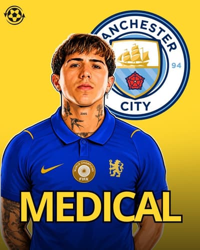 🚨 𝗕𝗥𝗘𝗔𝗞𝗜𝗡𝗚: Enzo Fernández has been given permission to undergo a medical ahead of his move to Manchester City today. 

Chelsea will receive a British-record transfer fee worth £125M.

(Source: David Ornstein)