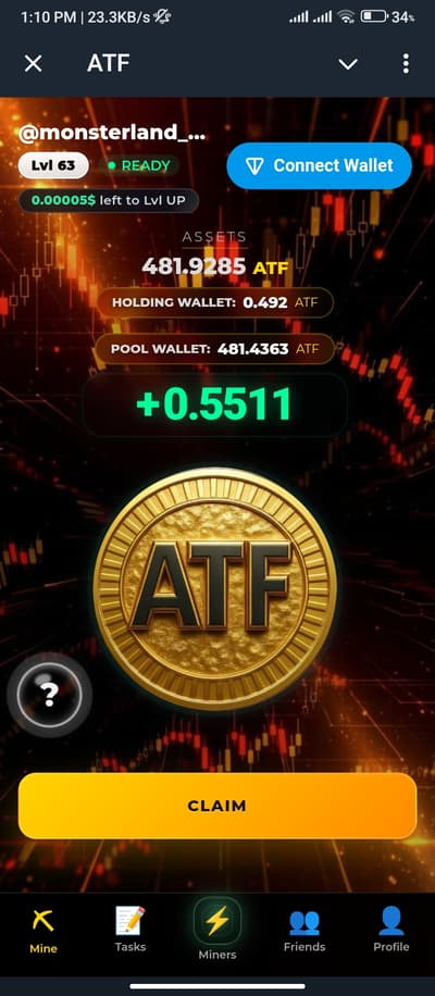 👋 Welcome to ATF Miner!

⛏ Mine ATF tokens directly to your Pool Wallet.
⚡ Tap to boost mining speed!
🔗 Connect your TON wallet.
💰 Hold ATF to upgrade your miner level!

https://t.me/LFWallet_AirdropBot?start=ref7868930551