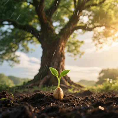 How does a plant grow from a seed