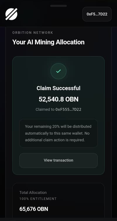finally claimed my allocation on orbition network

you can check your eligibility and allocation here, using this link:
https://claim.orbition.network