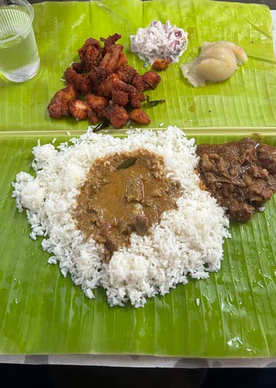 Chicken Gravy + White Rice + Chicken 65 😋