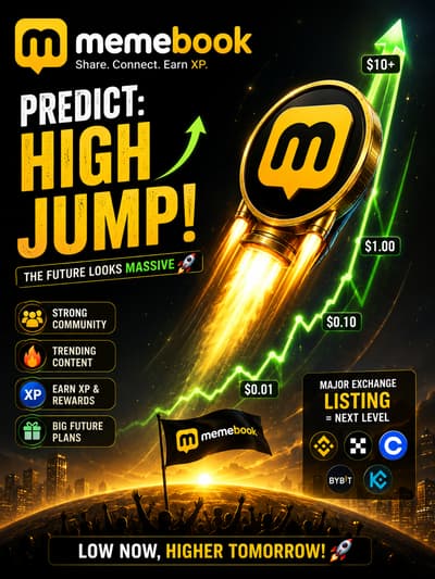 🔥 Memebook could be preparing for a big move! 🚀

With its growing community, XP rewards, trending content, and future plans, Memebook has strong potential to attract more users. If a major listing happens, visibility and adoption could increase rapidly. 📈

My prediction: HIGH JUMP! 🚀🔥

Still early, but the future looks exciting. 👀💎

#Memebook #Crypto #Web3 #Listing #Bullish