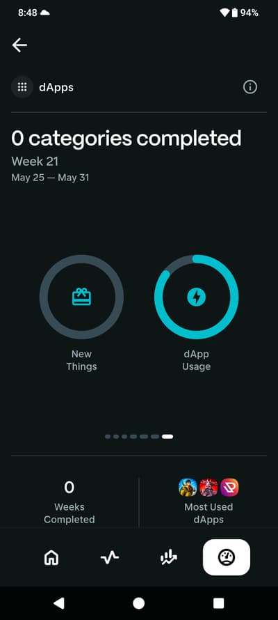 What is happening its been 3 days anyone encounter a similar thing? I been playing games nonstop but my progress bars wont move Im using all DApps and Dapps games