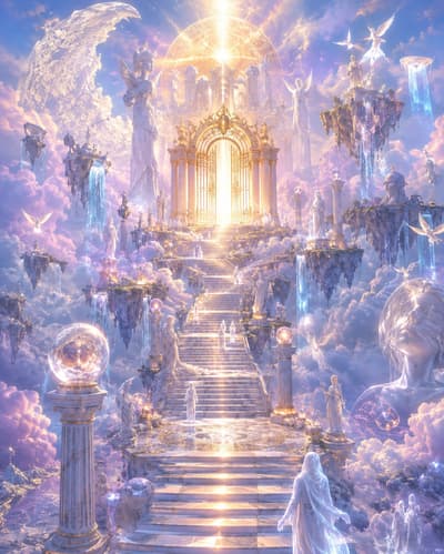 Heaven through the eyes of Artificial Intelligence.” ✨🌌