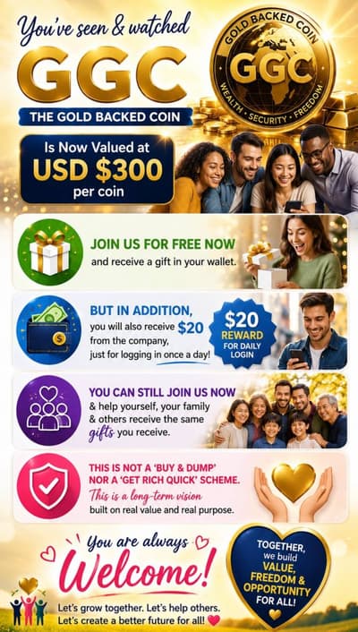 join now and be financially freedom 
https://cryptogold.exchange/registration?ref_code=r5HfEqI