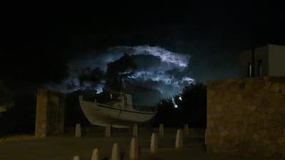 continual lightning behind these clouds for almost an hour