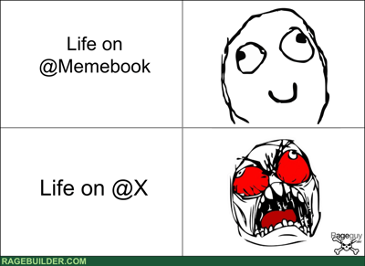 Life on @memebook vs X