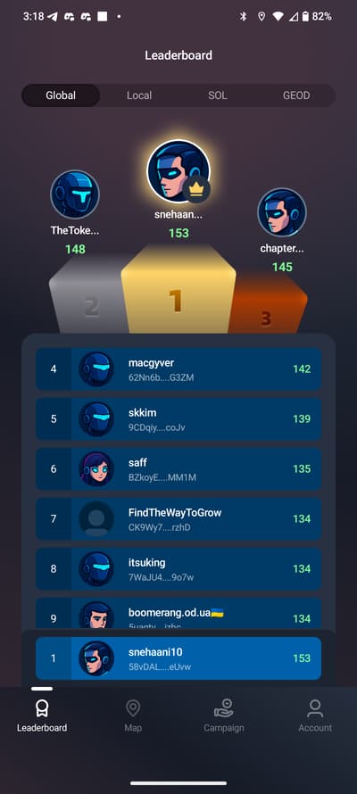 now I am in no 1 position in tokenrun game