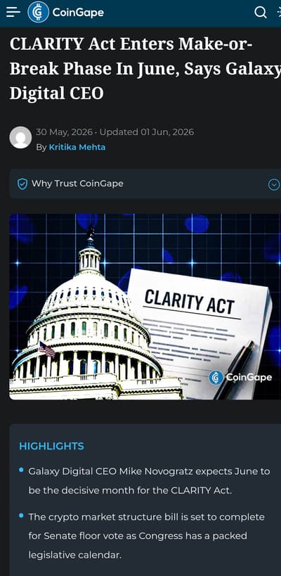 we're one step closer to the clarity act signing..