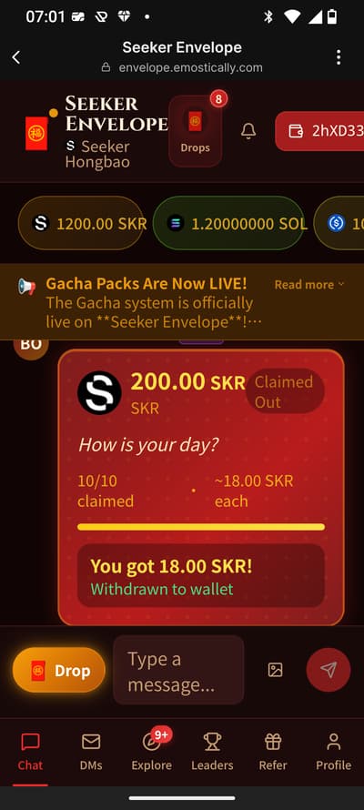 Just bagged 18 $SKR from the lucky envelope! 🧧✨
​Sharing the luck with the community: The first .skr user to reply to this post gets all 18 $SKR sent directly to them!
​Drop your comment below! 👇📱