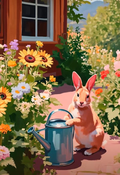 Rabbit in the garden