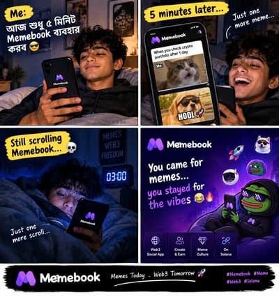 Came for one meme… stayed for the whole Memebook 😂
Web3 + memes = dangerous combination.
#Memebook #Meme