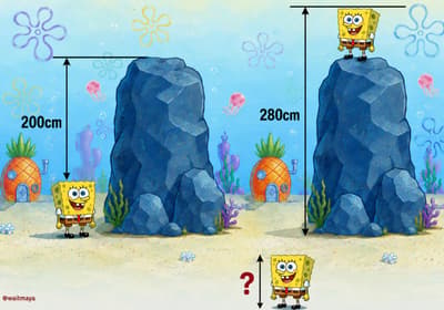 If you can crack this, your math skills definitely top tier. How tall is SpongeBob?