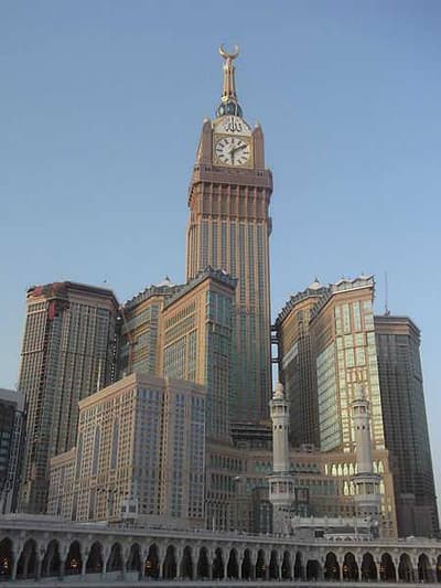 4.Makjah royal clock tower hotel 601 meters mecca saudi Arabia