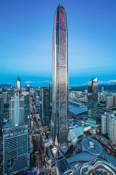 5. Ping an finance centre 599 meters Chinese Shenzhen