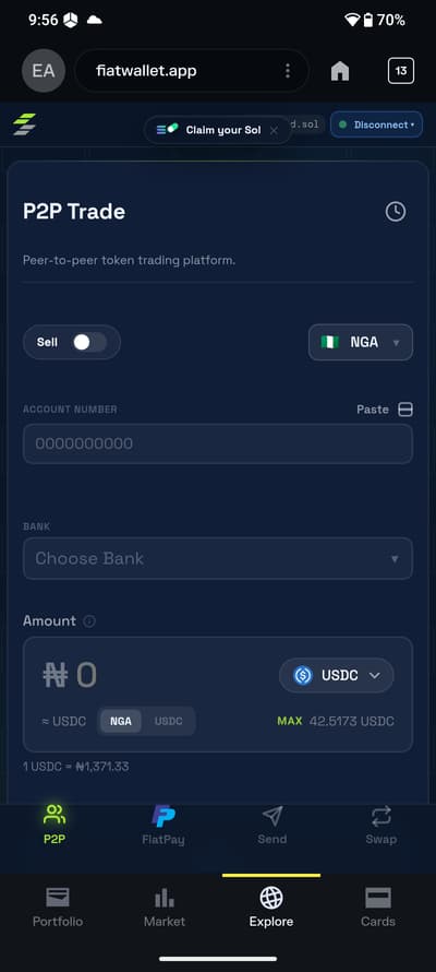 P2P trade is now live on chain with no need for KYC stress

Buy and Sell any Solana token of your choice without paying for Gas fee
fiatwallet.app