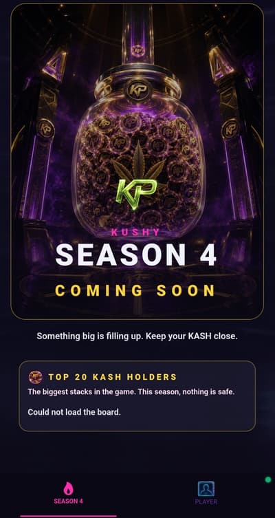 Kushy Prod Season 4 is finally coming and should start on Sept 1st.

Jump in and use my ref-code: mfae.skr