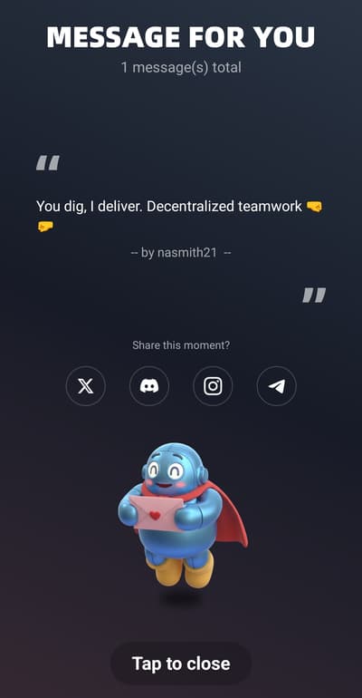 i dig a message in TokenRun. come. My ref. come: XNSQPP
