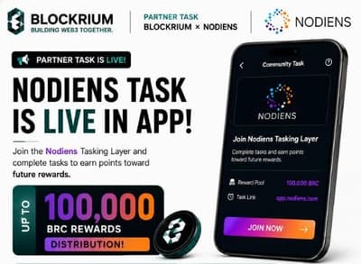 Nodiens × Blockrium - Pool 100,000 $BRC https://t.me/airdrop4hunter2023/9733