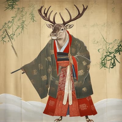 Reindeer in kimono 🦌