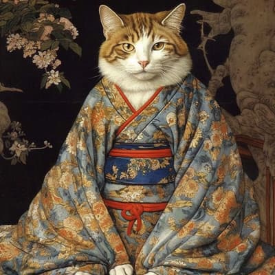 Cat in kimono