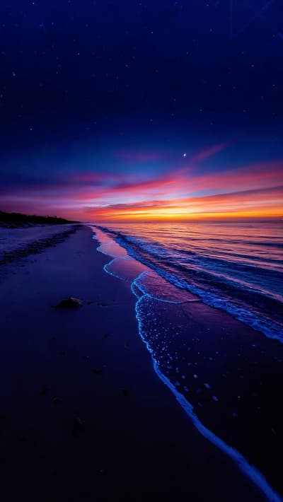 sunset on beach ocean 🌊