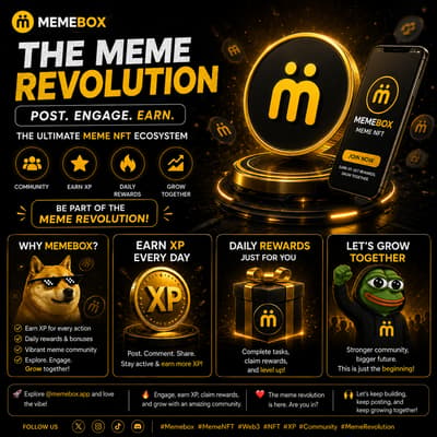 🚀 The meme revolution is getting bigger! 🔥

MEMEBOOK is more than just memes — it’s a community where you can post, engage, earn XP, and grow together. 🟡

💫 Stay active
🔥 Earn XP
🎁 Unlock rewards
🤝 Build with the community

The journey has just begun. Are you ready to be part of it? 👀

#Memebook #MemeNFT #Web3 #NFT #XP #Community #MemeRevolution #Crypto