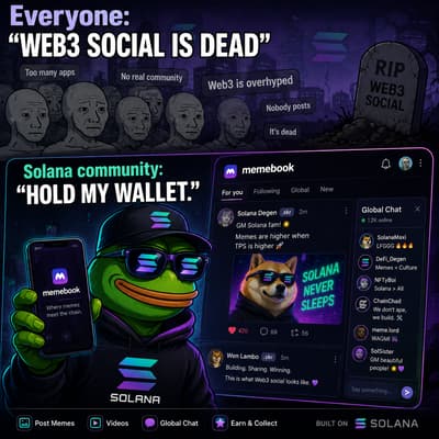 Web3 is better when the community makes the memes. Solana + memes + community = Memebook.