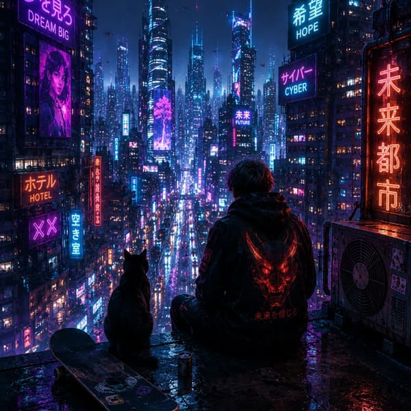 Somewhere between the neon lights and the silence. 🌃🖤
