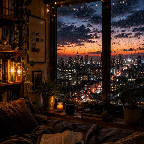 Rain outside, peace inside. 🌧🕯