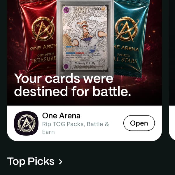 Join me on ONE Arena with code  GFPAAGRS. Real graded cards, live battles, and a free Plinko drop when you sign up.

Code: GFPAAGRS