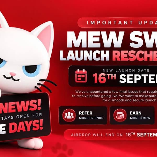 🔈 Instant MEW Airdrop
🎁 Reward $MEW For All Users

➖ Start Bot
https://t.me/MewAirdropRoBot?start=7369430781

➖ Complete Easy Task
➖ Invite / uyul 3 teman
➖ Withdraw (Min. 225,000 $MEW)
➖ Done

CA (BSC)
0x0d064a5F5d3FBA0dc751c478E98ec1d7407aC0d8