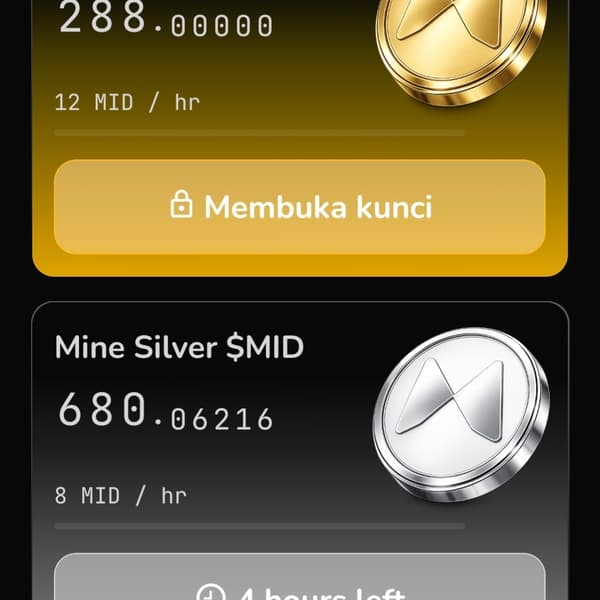 🧩MINING MIDAS 
EARN $MID

Daftar with goggle
https://play.google.com/store/apps/details?id=com.mine.midas

Kode : 37SA30 ( GET 50 $MID)

- Start mining
- Complete taks
- Done