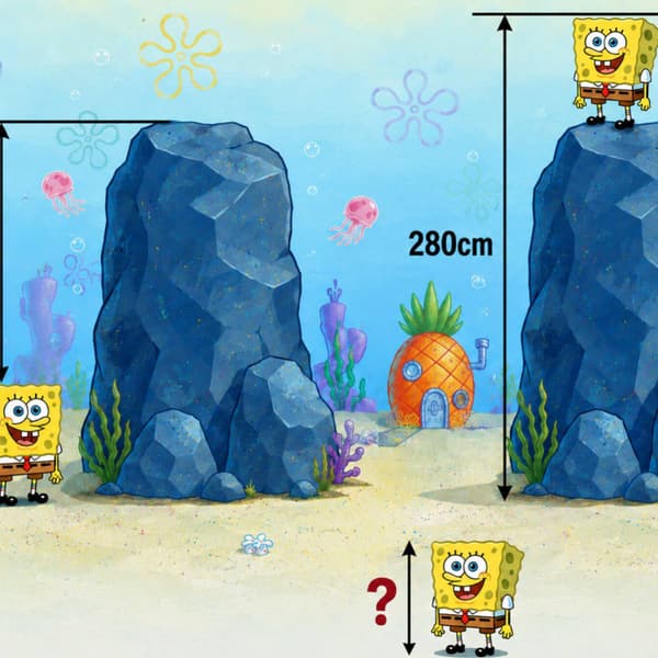 If you can crack this, your math skills definitely top tier. How tall is SpongeBob?